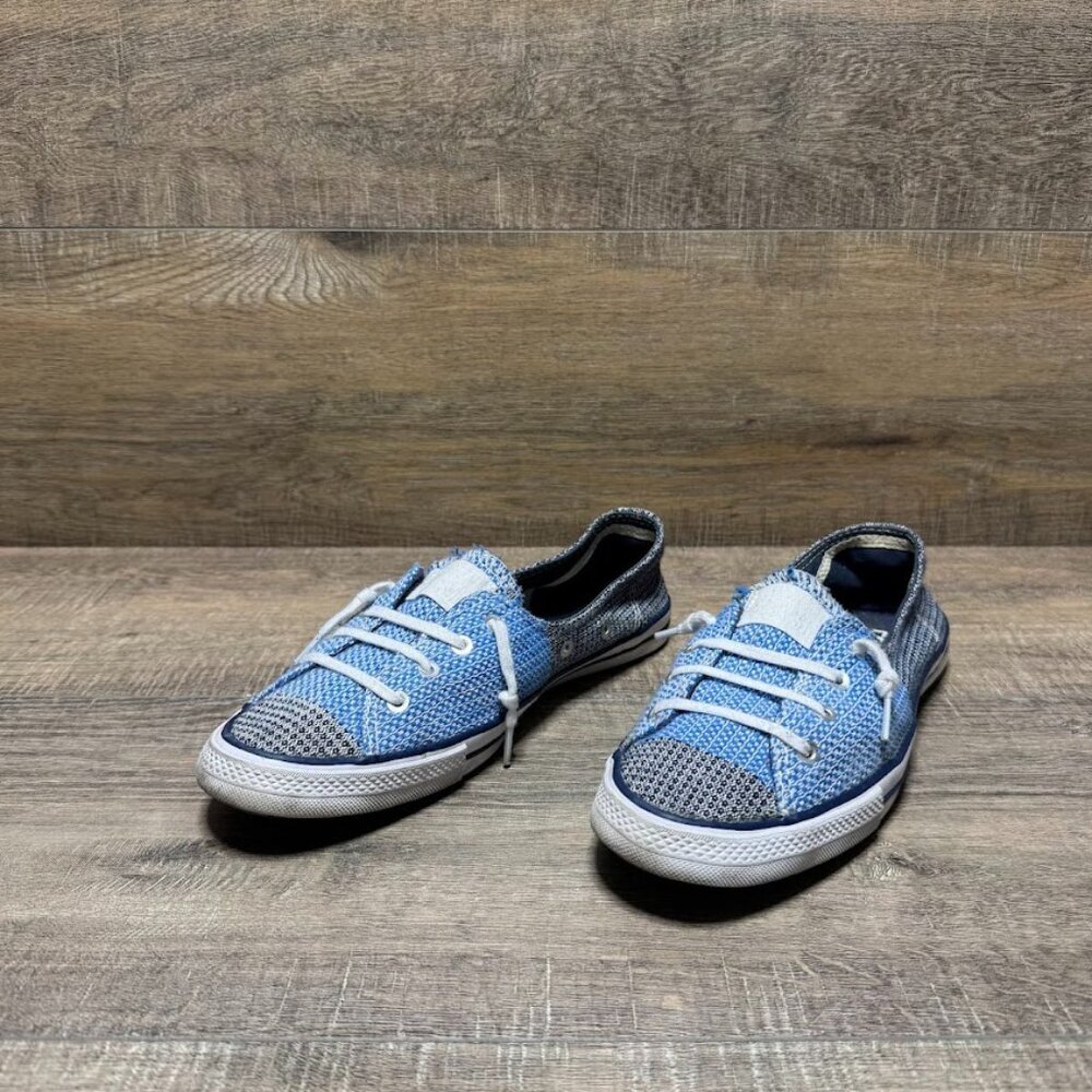 Converse Patterned Texture Blue Slip On Sneaker Women's Size 7
